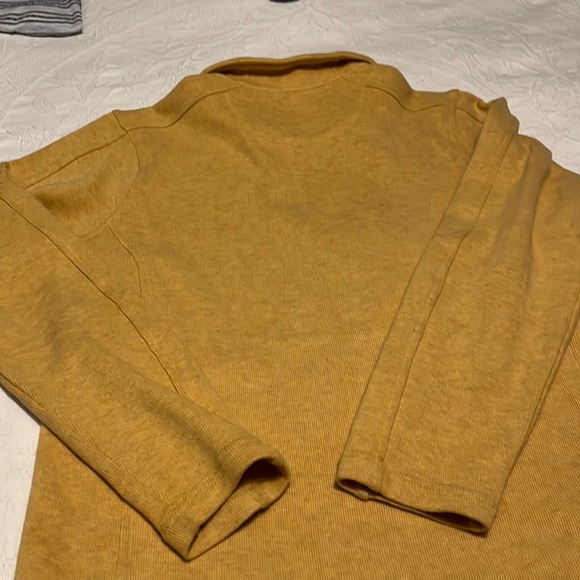 Orvis yellow cotton half zip pullover size large - Picture 4 of 9